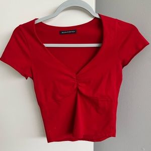 Brandy Melville Gina Crop Top Red One Size